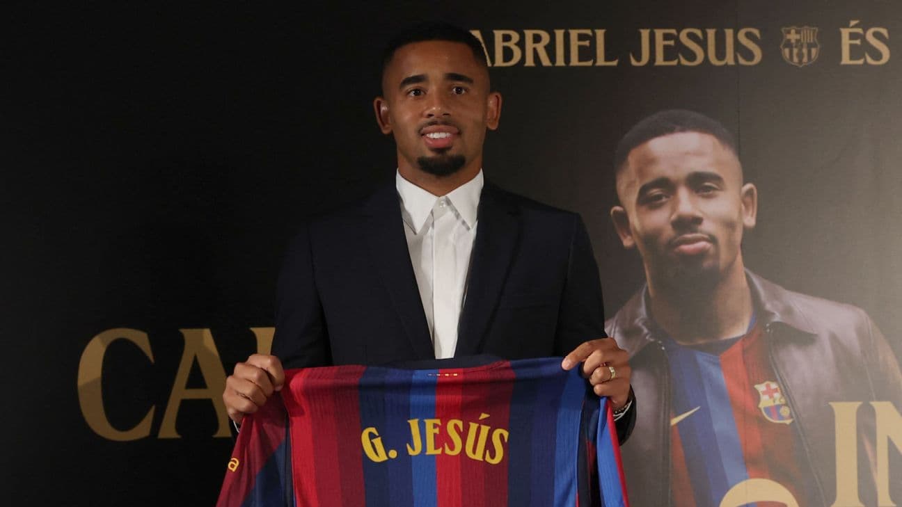 Gabriel Jesus completes transfer to Barcelona from Arsenal