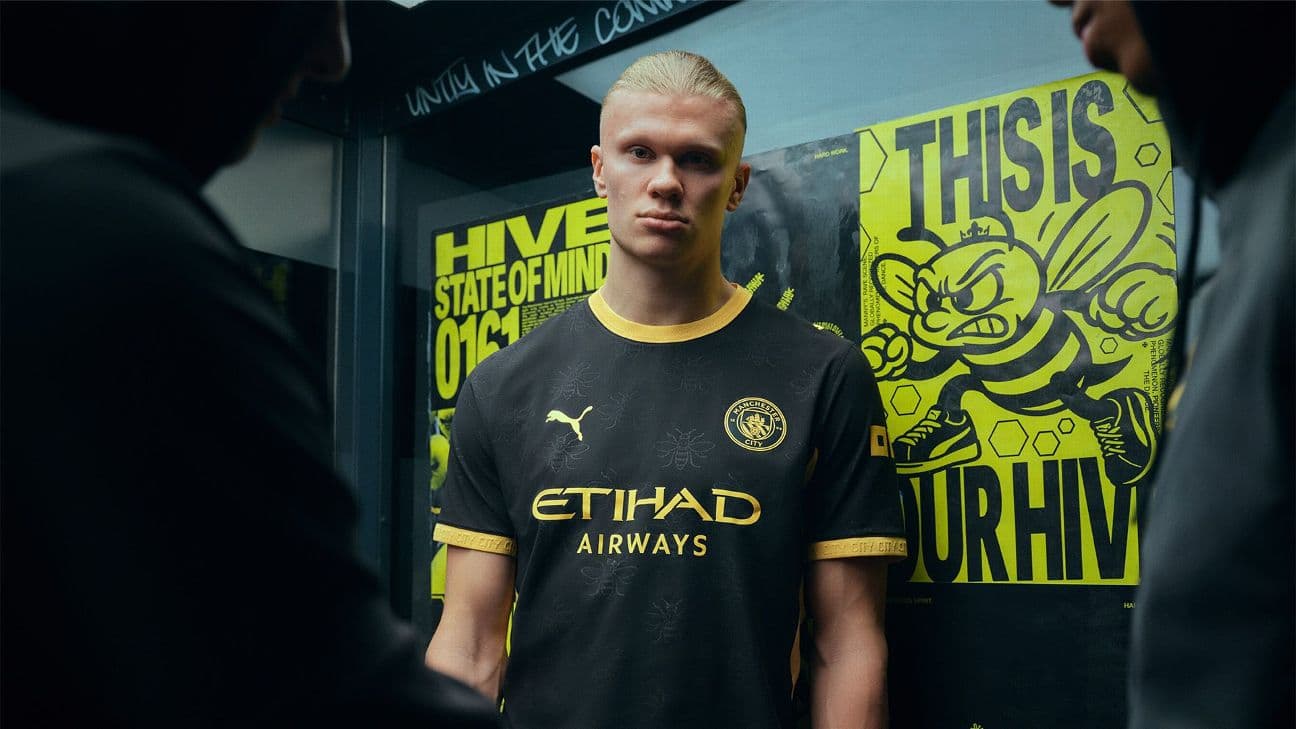 Bee-utiful! Haaland unveils Man City's new 2026-27 away kit