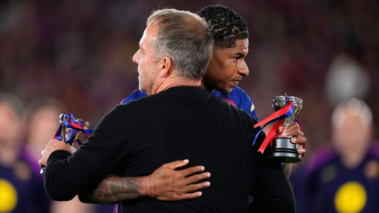 Barcelona's Hansi Flick as Marcus Rashford returns to Man United: 'I will miss him'